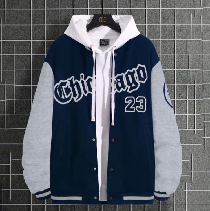 Streetwear Chicago Loose Baseball Jacket