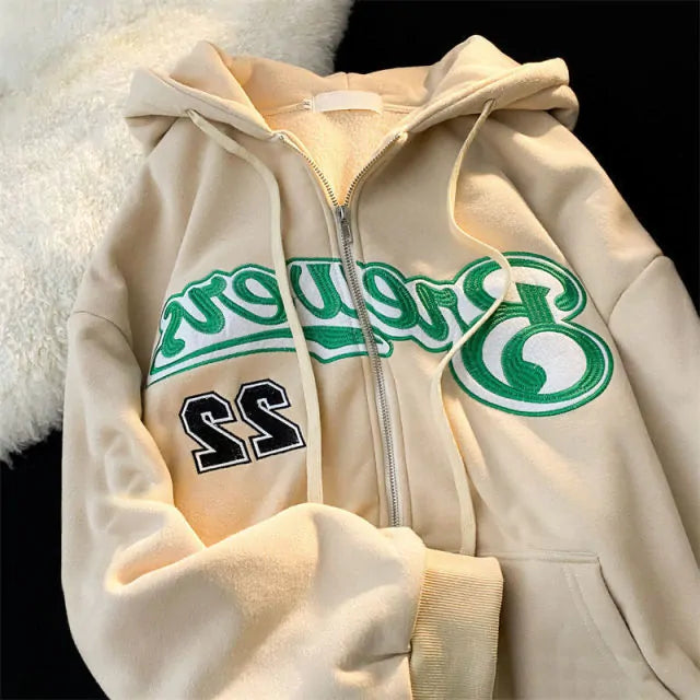 Embroidered Letter Women's Hoodies.