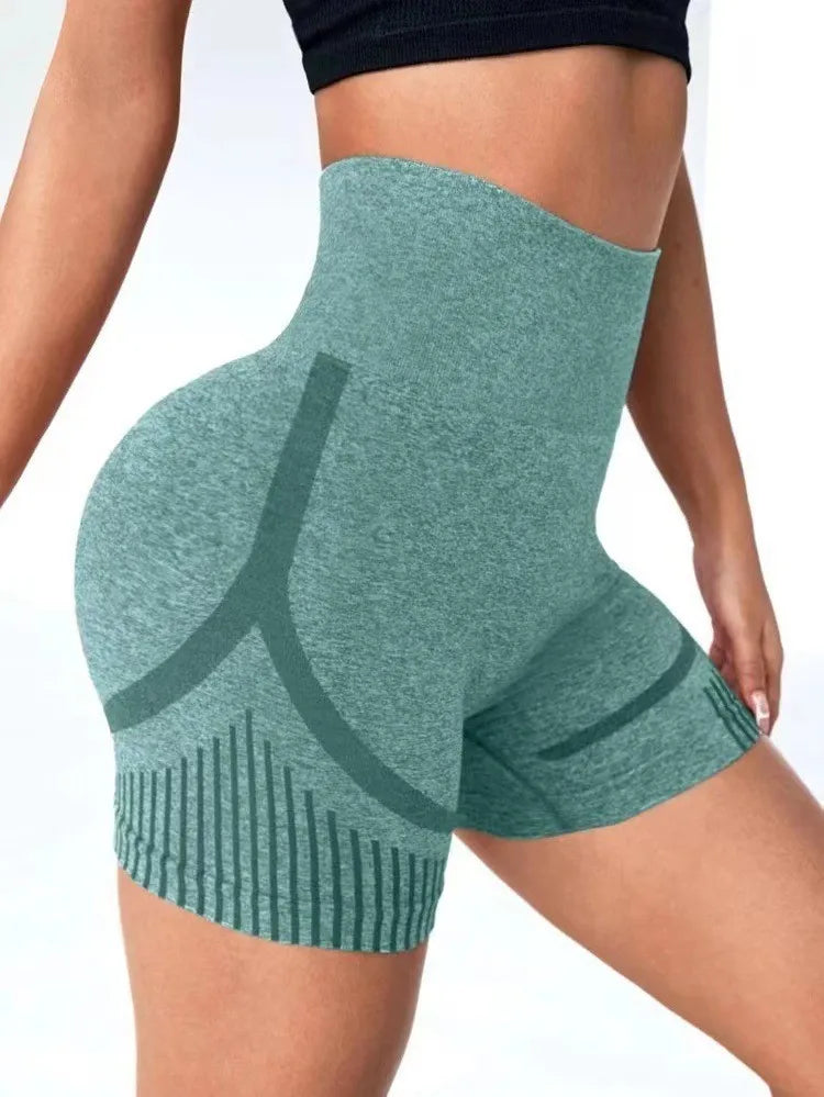 Seamless High-Waist Yoga Shorts.