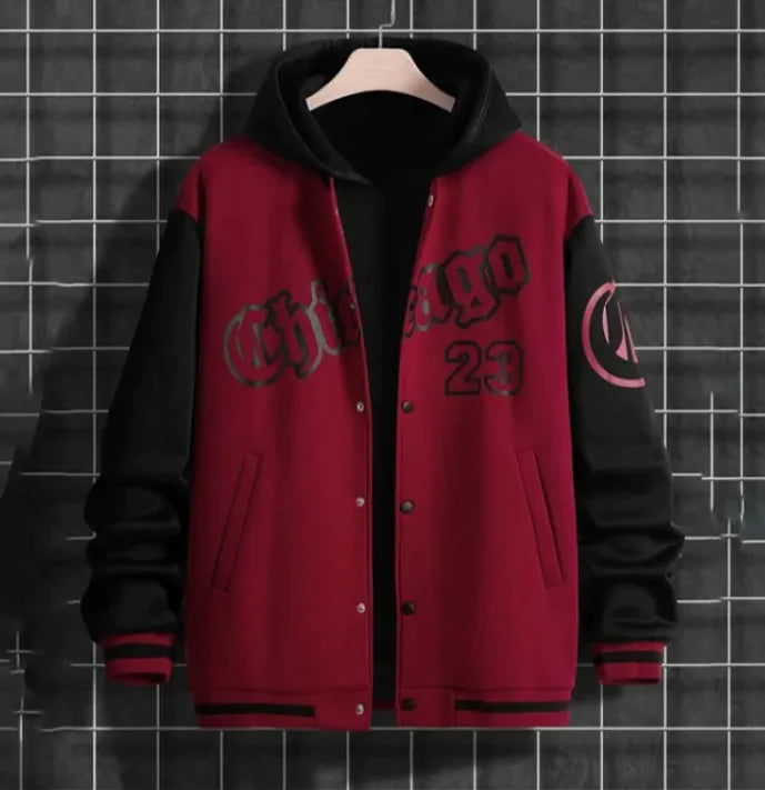 Streetwear Chicago Loose Baseball Jacket