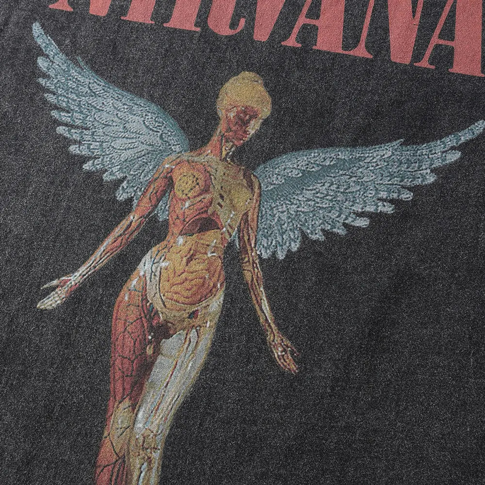 Vintage Angel Print Grunge Oversized Tshirts Men.