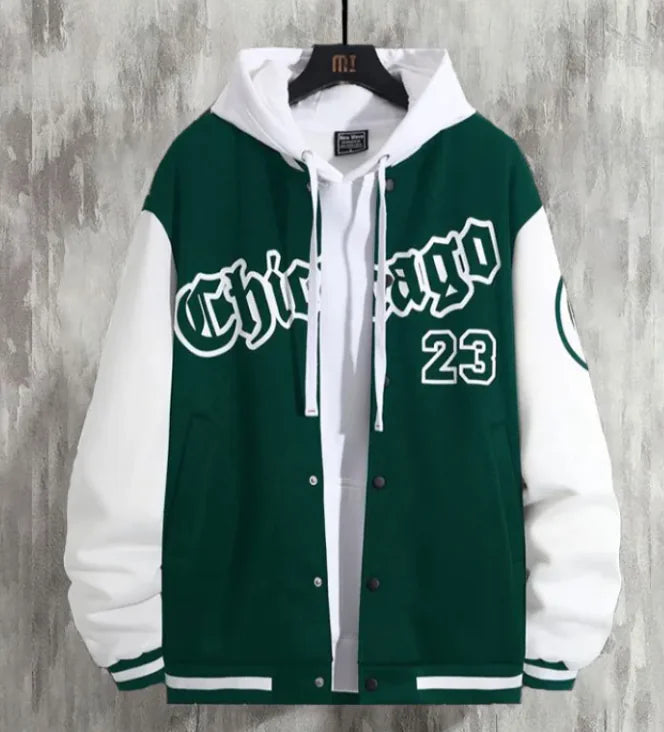 Streetwear Chicago Loose Baseball Jacket