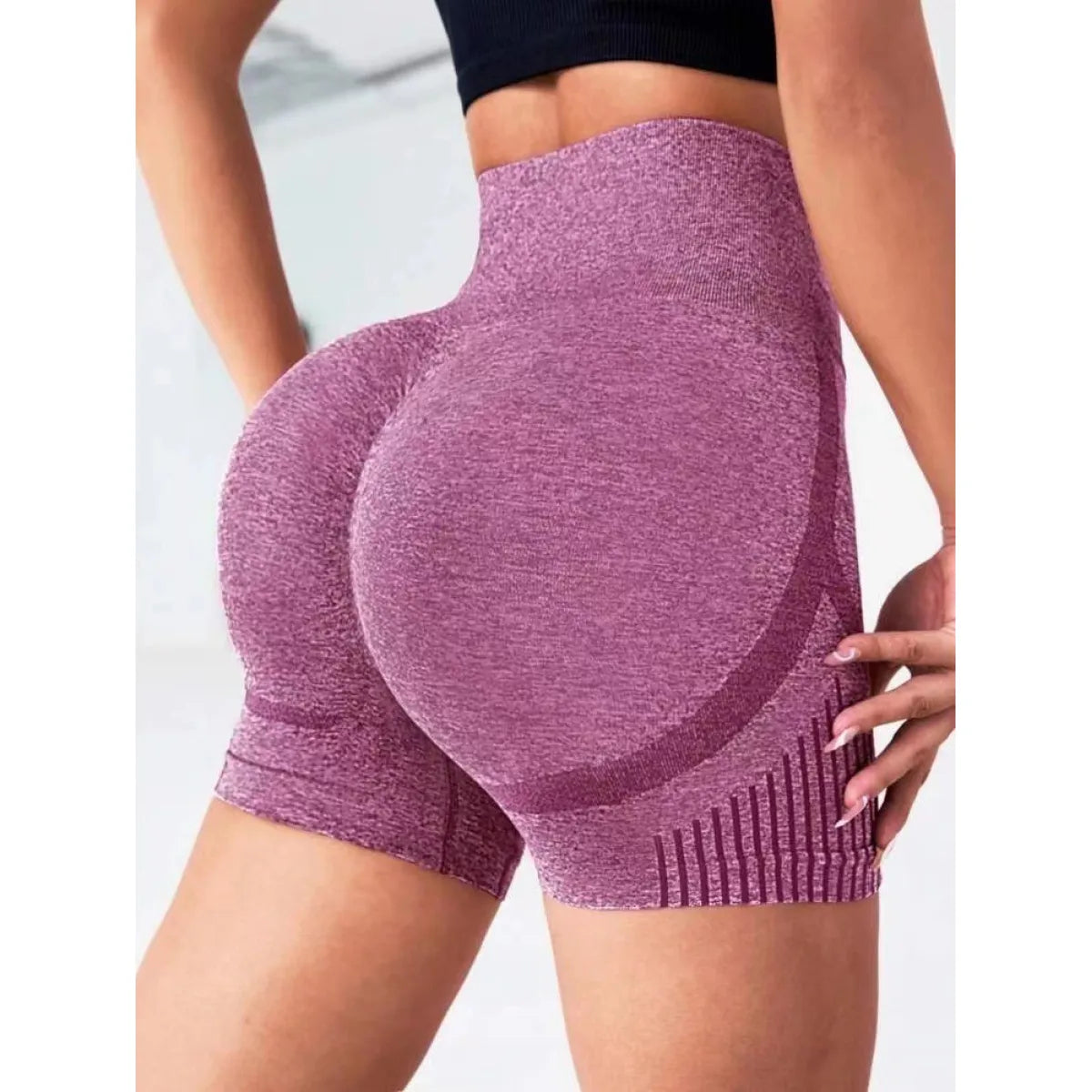 Seamless High-Waist Yoga Shorts.