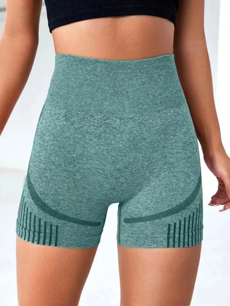 Seamless High-Waist Yoga Shorts.