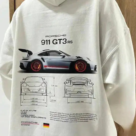 Oversized 911 GTErs Design Hoodie.